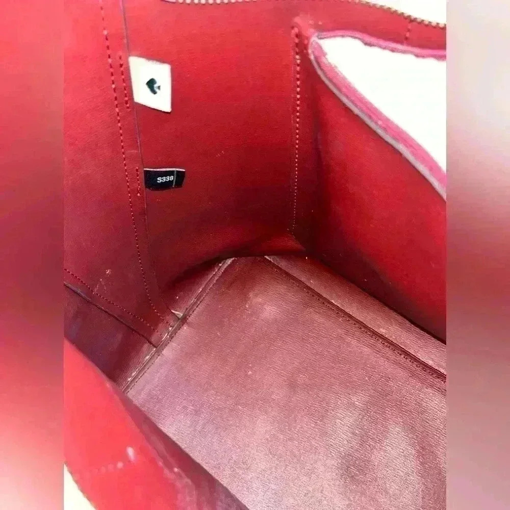 Kate Spade New York bleecker large saffiano leather tote bag in parchment - Picture 14 of 16